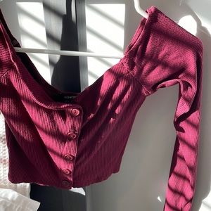 Fashion nova off shoulder crop top